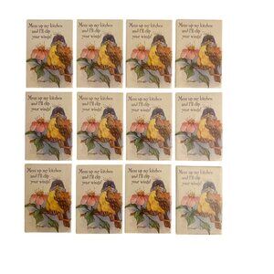 Blue Bird Refrigerator Kitchen Magnet Set Of 12 VTG Leanin Tree Vintage Funny